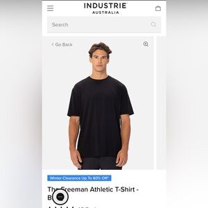 Industrie Black Athletic T-Shirt for Men